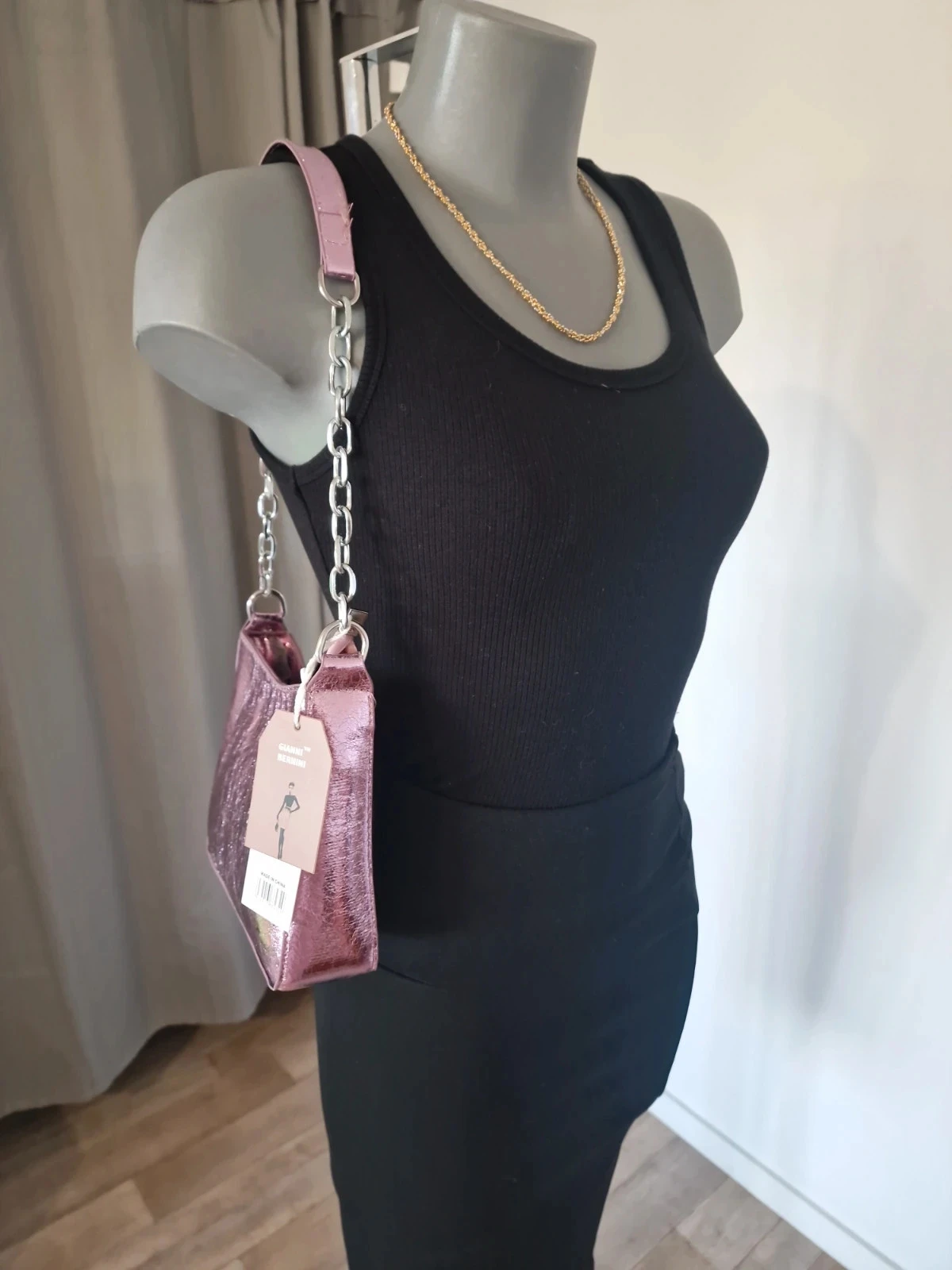 Sac bandoulière rose brillant – photo 9